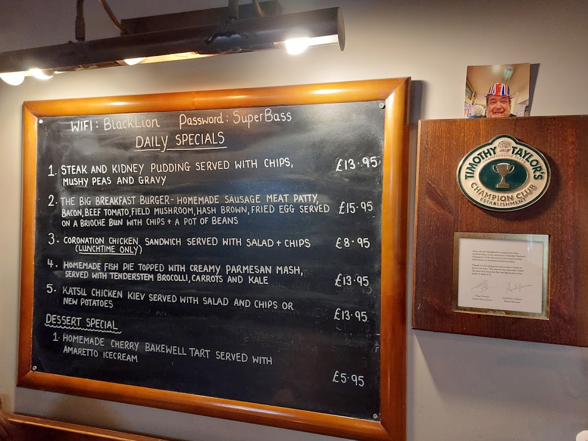 The Black Lion Cheddleton Menu - Image 3
